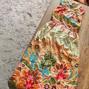 Vtg Stunning Handmade Psychedelic Maxi Dress